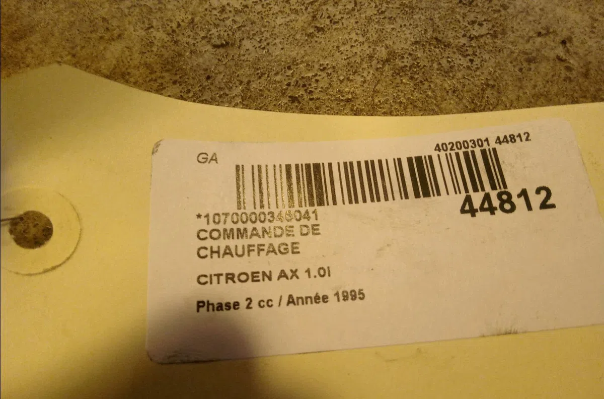 Commande de chauffage Citroen AX (ZA-_) 10 (1987-1998) occasion