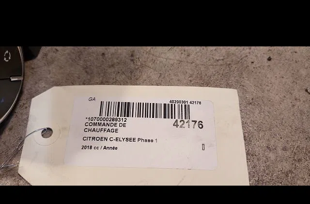 Commande de chauffage Citroen C-ELYSEE (DD_) 1.2 vti 82 (2014) occasion