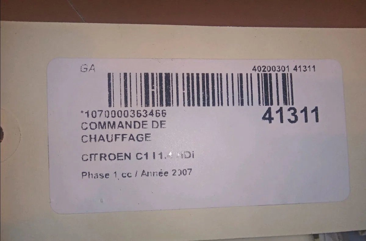Commande de chauffage CITROEN C1 I 2007 occasion