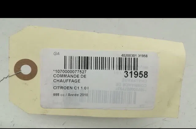 Commande de chauffage CITROEN C1 I 2010 occasion