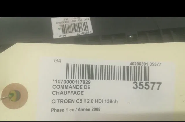 Commande de chauffage Citroen C5 III Break (RW_) 2.0 hdi (2008) occasion