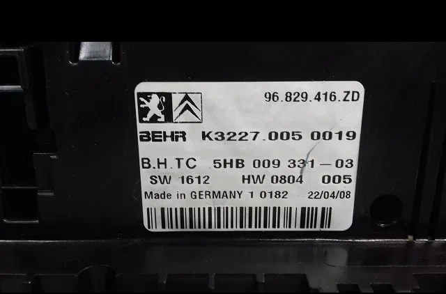 Commande de chauffage Citroen C5 III (RD_) 1.6 hdi 110 (2008) occasion