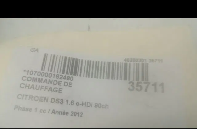 Commande de chauffage CITROEN DS3 2012 occasion
