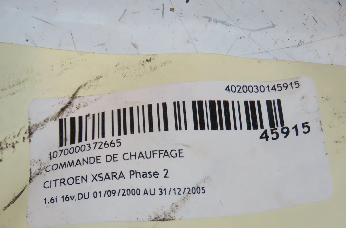 Commande de chauffage Citroen XSARA (N1) 1.6 16v (2000-2005) 5 portes occasion