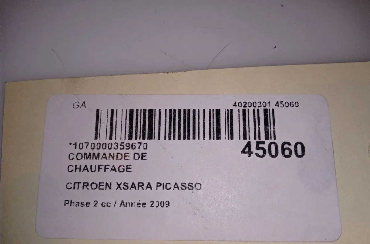 Commande de chauffage Citroen XSARA PICASSO (N68) 1.6 hdi (2004-2011) occasion