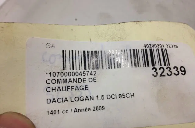 Commande de chauffage DACIA LOGAN I 2009 occasion