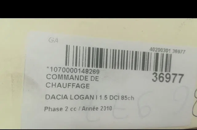 Commande de chauffage Dacia LOGAN MCV (KS_) 1.5 dci (ks0w) (2007-2012) 5 portes occasion