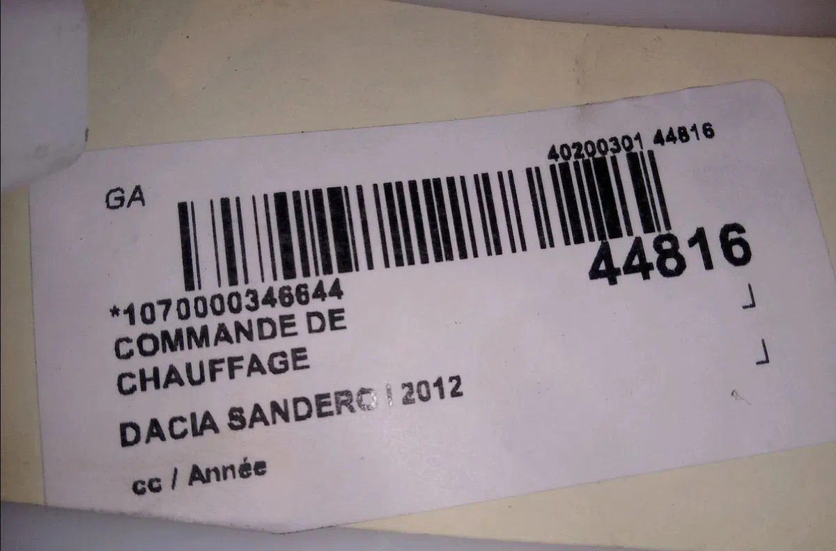 Commande de chauffage Dacia SANDERO 1.2 16v (2008) 5 portes occasion