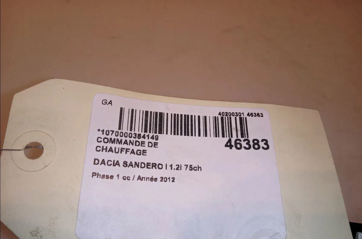 Commande de chauffage Dacia SANDERO 1.2 16v lpg (2008) occasion