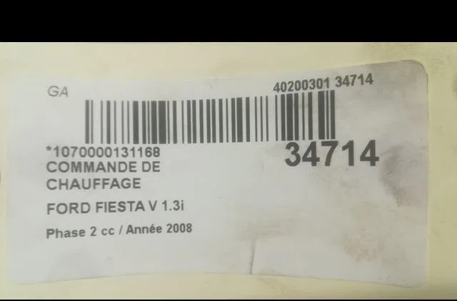 Commande de chauffage Ford FIESTA V (JH_, JD_) 1.6 tdci (2004-2008) occasion