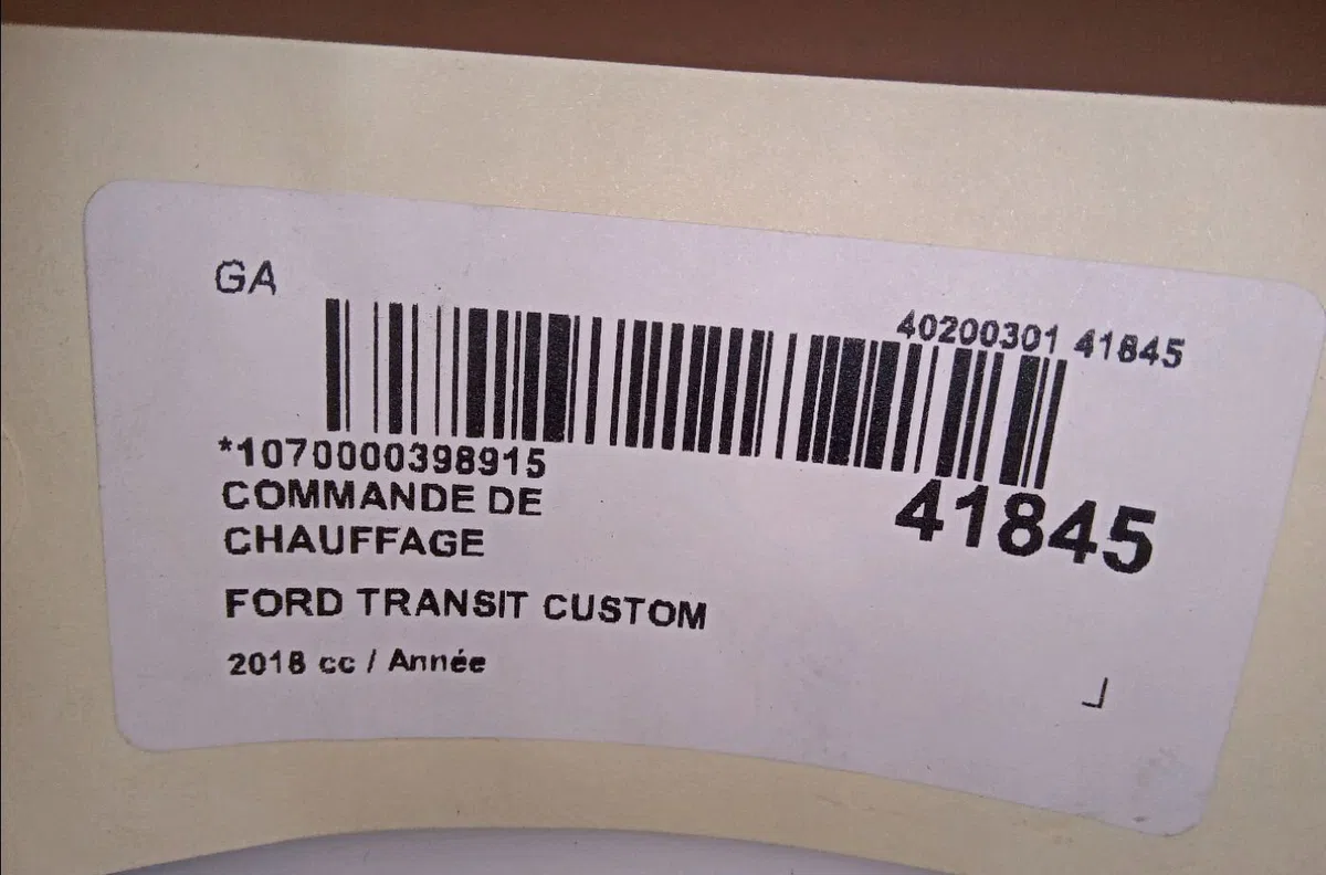 Commande de chauffage Ford TRANSIT CUSTOM V362 Camionnette (FY, FZ) 2.0 ecoblue (2015) occasion