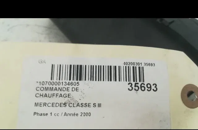 Commande de chauffage Mercedes-benz CLASSE S (W220) S 600 (220.878, 220.178) (2000-2005) occasion
