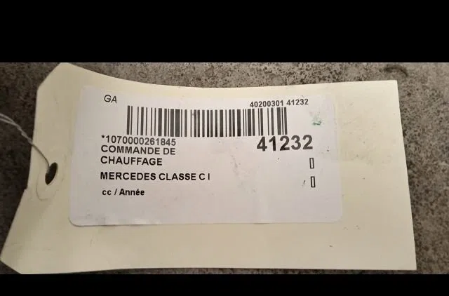 Commande de chauffage MERCEDES CLASSE C I occasion
