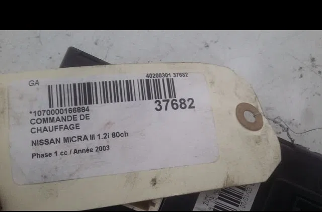 Commande de chauffage NISSAN MICRA III 2003 occasion