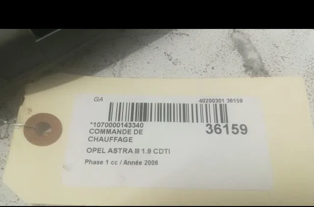 Commande de chauffage Opel ASTRA H GTC (A04) 1.9 cdti (l08) (2005-2010) occasion
