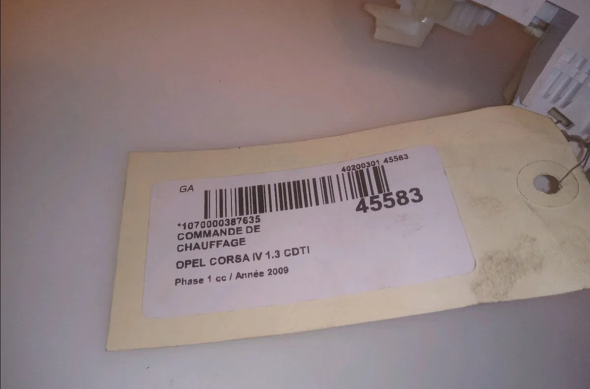 Commande de chauffage Opel CORSA D (S07) 1.3 cdti (l08, l68) (2006-2014) 5 portes occasion
