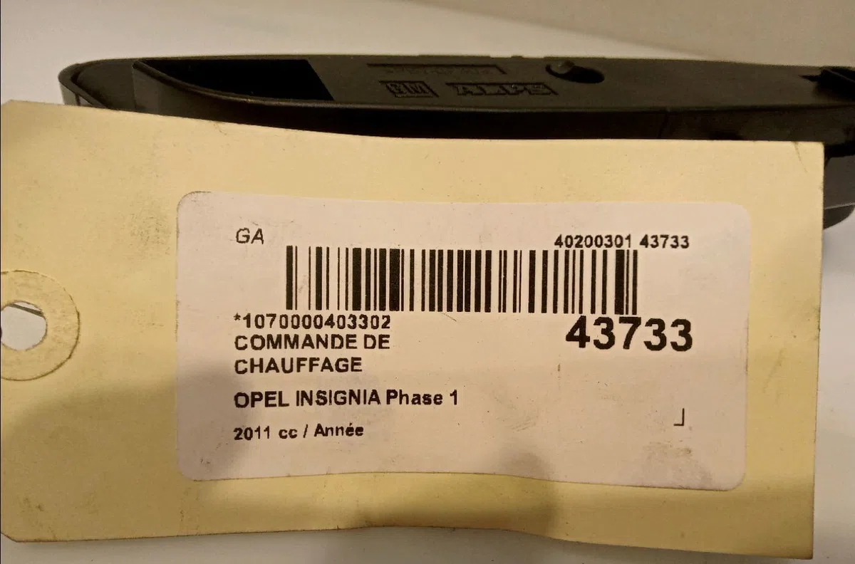 Commande de chauffage Opel INSIGNIA A (G09) 2.8 v6 turbo opc 4x4 (68) (2009-2017) occasion