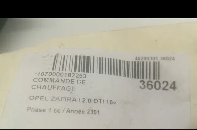 Commande de chauffage Opel ZAFIRA A Monospace (T98) 2.0 dti 16v (f75) (2000-2005) 5 portes occasion