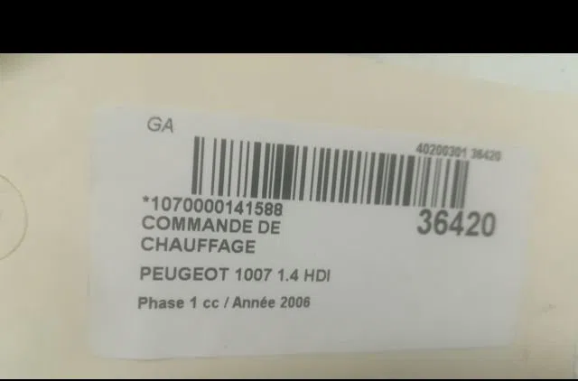 Commande de chauffage Peugeot 1007 (KM_) 1.4 hdi (2005) occasion