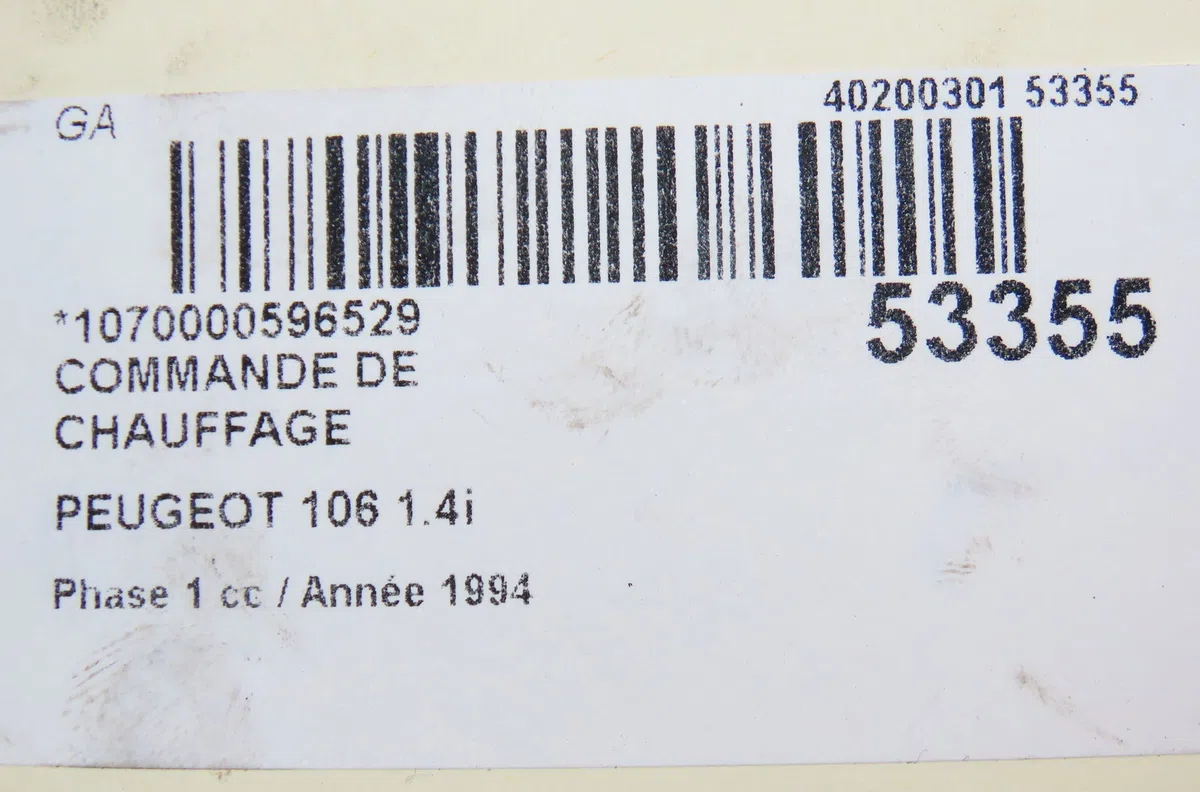 Commande de chauffage Peugeot 106 I (1A, 1C) 1.4 (1991-1996) occasion