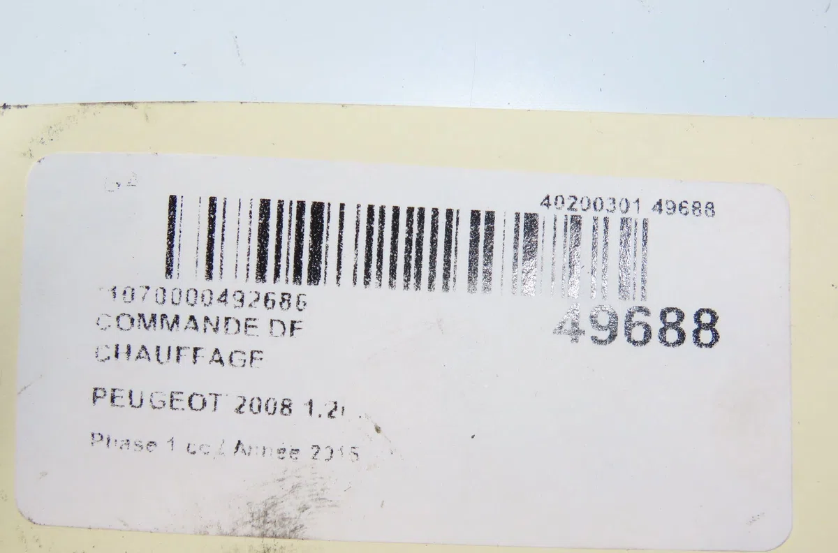 Commande de chauffage Peugeot 2008 I (CU_) 1.2 thp 130 - puretech 130 (2015) occasion