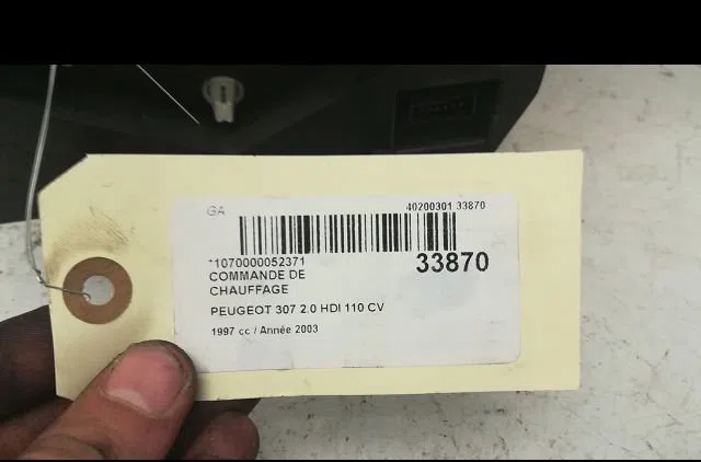 Commande de chauffage PEUGEOT 307 2003 occasion