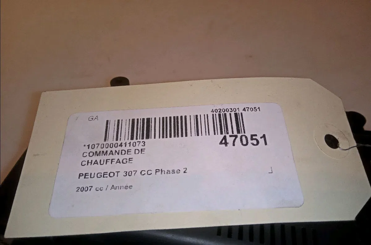 Commande de chauffage Peugeot 307 CC (3B) 1.6 16v (2003-2009) 2 portes occasion