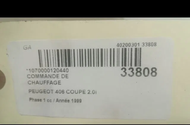 Commande de chauffage Peugeot 406 Coupé (8C) 2.0 16v (1997-2004) 2 portes occasion