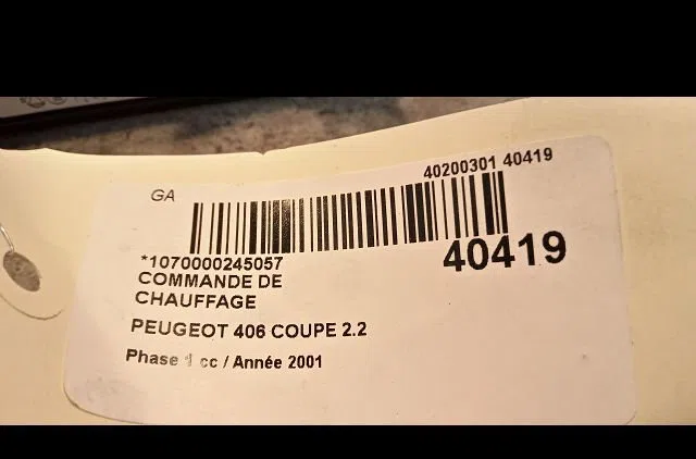 Commande de chauffage Peugeot 406 Coupé (8C) 2.2 hdi (2000-2004) 2 portes occasion