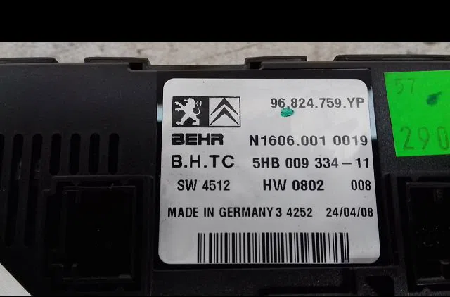 Commande de chauffage Peugeot 407 (6D_) 1.6 hdi 110 (6d9hzc, 6d9hyc) (2004-2010) occasion