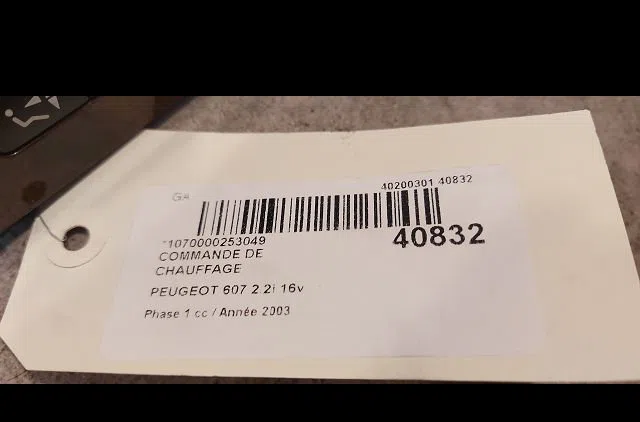 Commande de chauffage Peugeot 607 (9D, 9U) 2.2 16v (2000-2005) occasion