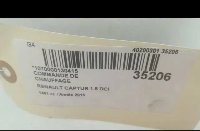 Commande de chauffage Renault CAPTUR I (J5_, H5_) 1.5 dci 90 (2013) 5 portes occasion