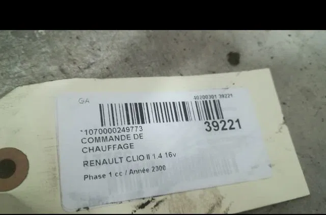 Commande de chauffage Renault CLIO II (BB_, CB_) 1.4 16v (b-cb0p, bb13) (2000-2008) 5 portes occasion
