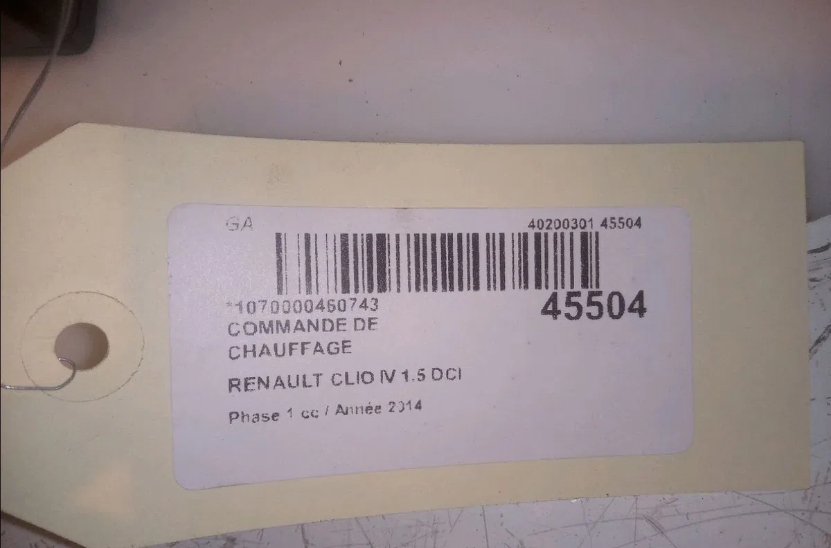 Commande de chauffage Renault CLIO IV (BH_) 1.5 dci 75 (2012) 5 portes occasion