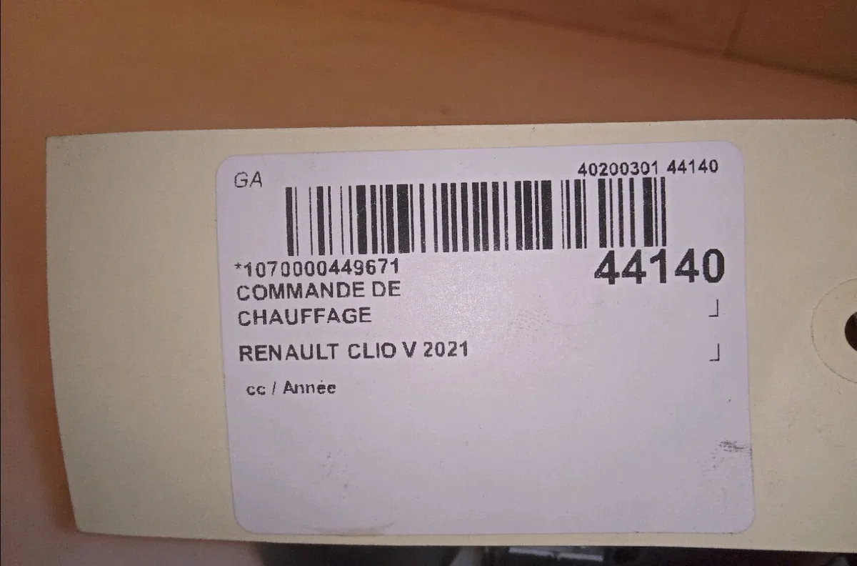 Commande de chauffage Renault CLIO V (B7_) Tce 90 (b7mt) (2020) occasion