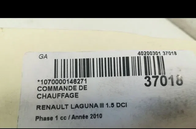 Commande de chauffage RENAULT LAGUNA III 2010 occasion