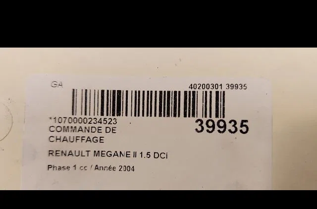 Commande de chauffage Renault MEGANE II (BM0-1_, CM0-1_) 1.5 dci (bm02, bm13, bm2a, cm02, cm13) (2003-2008) occasion