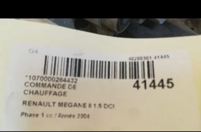 Commande de chauffage Renault MEGANE II (BM0-1_, CM0-1_) 1.5 dci (bm0f, bm0t, bm2b, cm0f, cm0t) (2002-2008) 5 portes occ