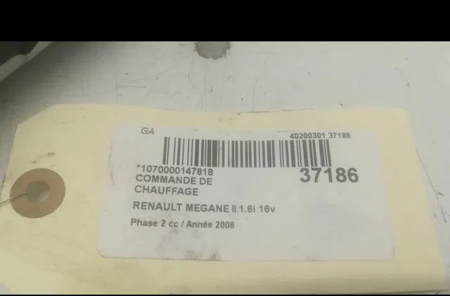 Commande de chauffage Renault MEGANE II (BM0-1_, CM0-1_) 1.6 16v (2006-2008) occasion