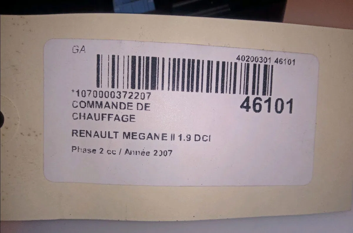 Commande de chauffage Renault MEGANE II (BM0-1_, CM0-1_) 1.9 dci (2005-2009) occasion
