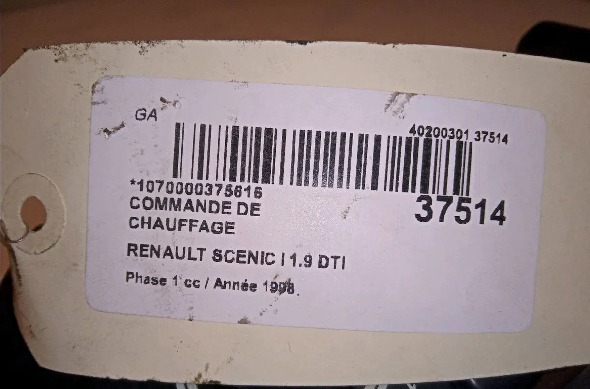 Commande de chauffage Renault MEGANE Scenic (JA0-1_) 1.9 dti (ja0n) (1997-1999) occasion