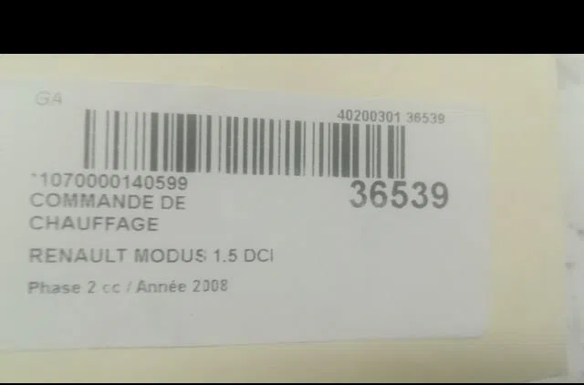 Commande de chauffage Renault MODUS - GRAND MODUS (F-JP0_) 1.5 dci (jp0g, jp0h) (2005) 5 portes occasion