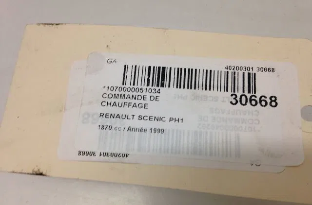 Commande de chauffage RENAULT SCENIC I 1999 occasion