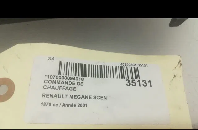 Commande de chauffage Renault SCÉNIC I Monospace (JA0-1_, FA0_) 1.9 dci (ja05, ja1f) (1999-2003) 5 portes occasion
