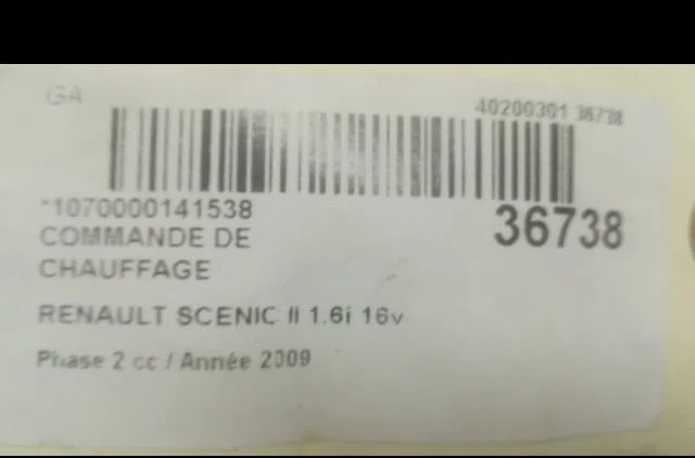 Commande de chauffage Renault SCÉNIC II (JM0-1_) 1.6 16v (jm1r) (2005-2008) occasion