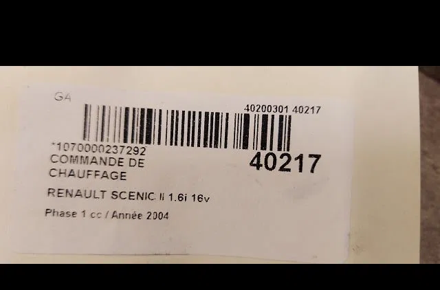 Commande de chauffage Renault SCÉNIC II (JM0-1_) 2.0 (jm05, jm0u, jm1n, jm1u, jm2v) (2003-2009) occasion