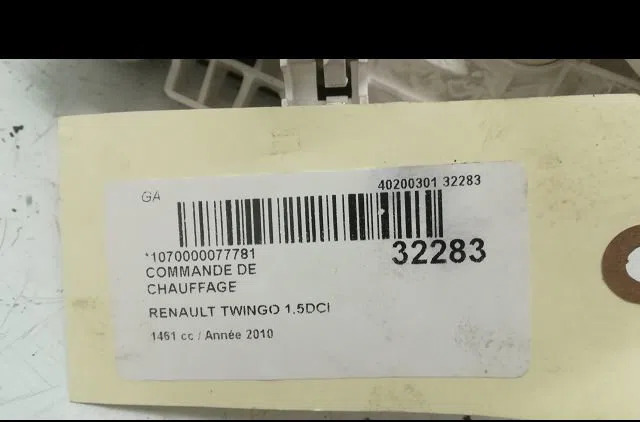 Commande de chauffage RENAULT TWINGO II 2010 occasion
