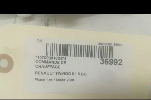 Commande de chauffage Renault TWINGO II (CN0_) 1.5 dci (cn0e) (2007-2014) 3 portes occasion