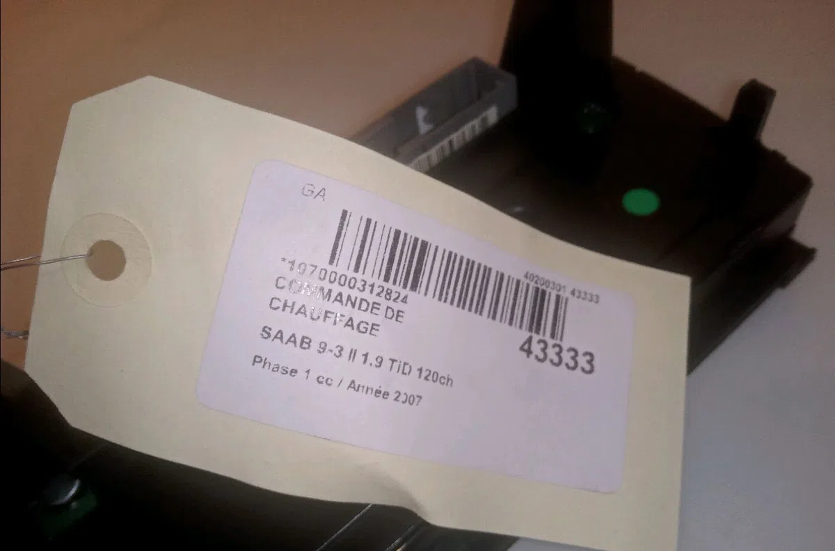 Commande de chauffage Saab 9-3 Break (E50) 1.9 tid (2005-2015) occasion