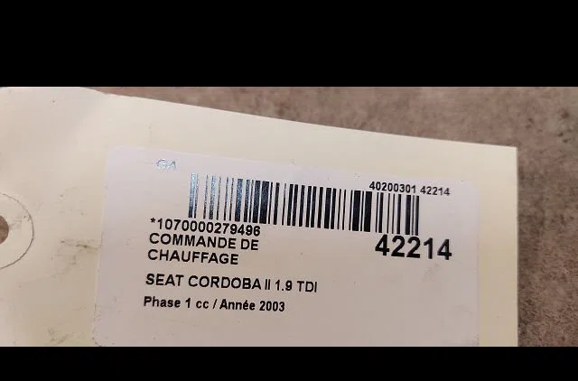 Commande de chauffage Seat CORDOBA (6L2) 1.9 tdi (2002-2009) occasion